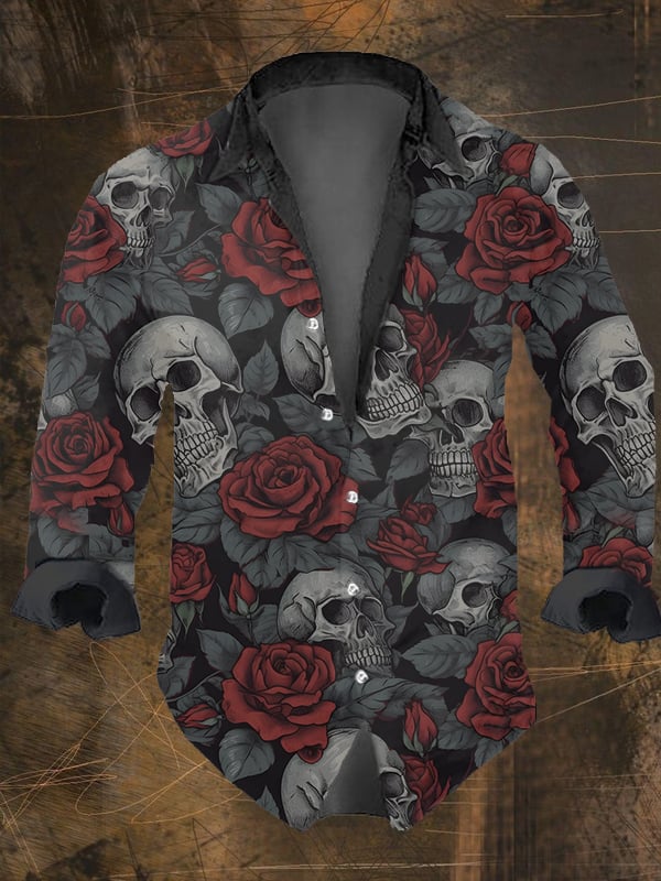 Halloween kemeja lengan panjan - Vintage Hawaiian Floral Shirt ulasan dan harga