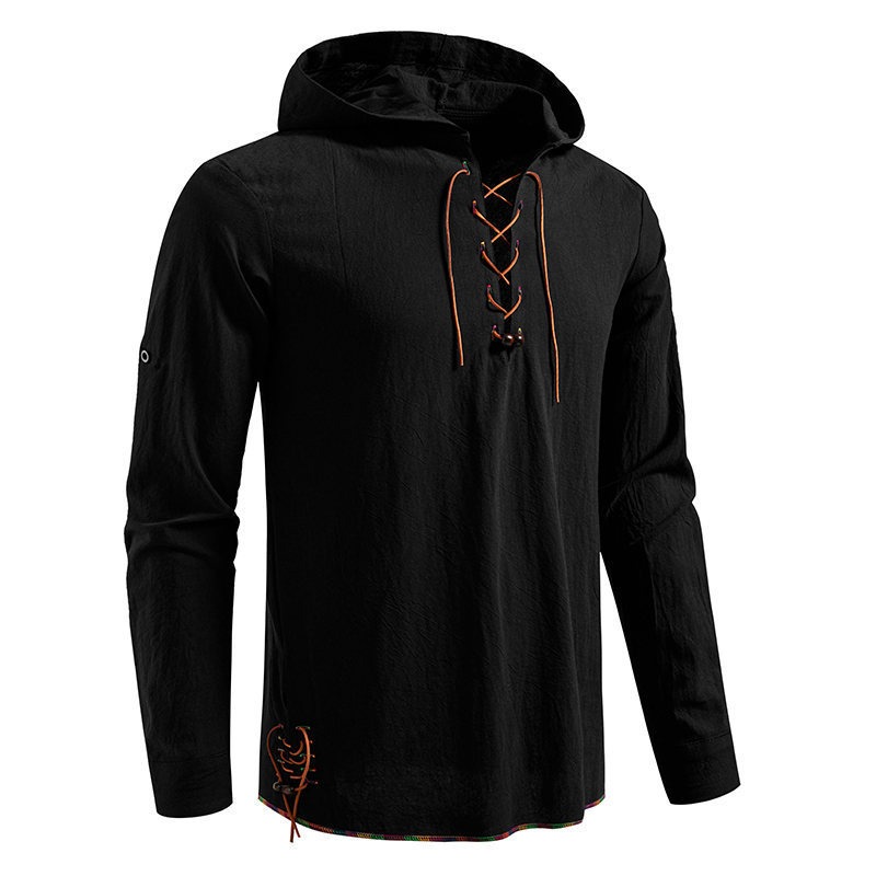 Kaos Pria Lengan Panjang Berke - Medieval Gothic Lace Up Pirate Shirt ulasan dan harga