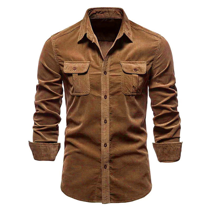 Kemeja Korduroi Baru Pria Mant - Corduroy Button Up Shirt Men ulasan dan harga