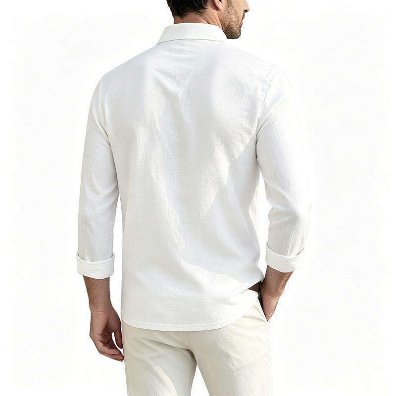 Kemeja Pria Katun Linen Lengan - Mens Linen Shirt Long Sleeve ulasan dan harga