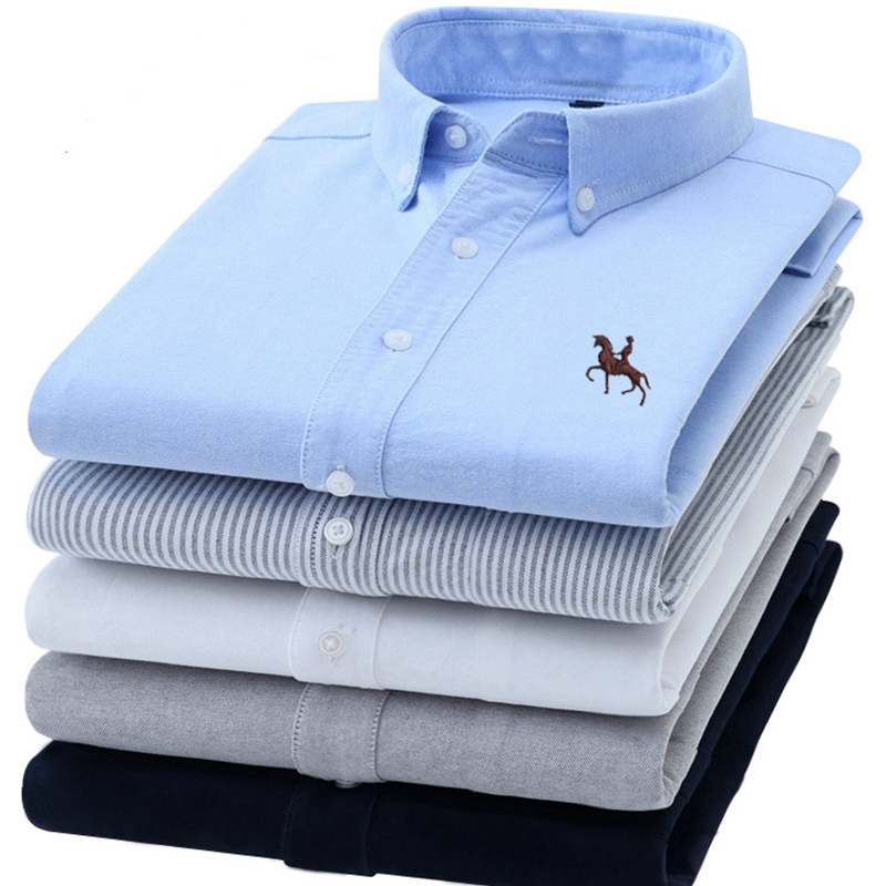 S-6XL kemeja Oxford untuk pria - Oxford Cotton Casual Shirt Business ulasan dan harga