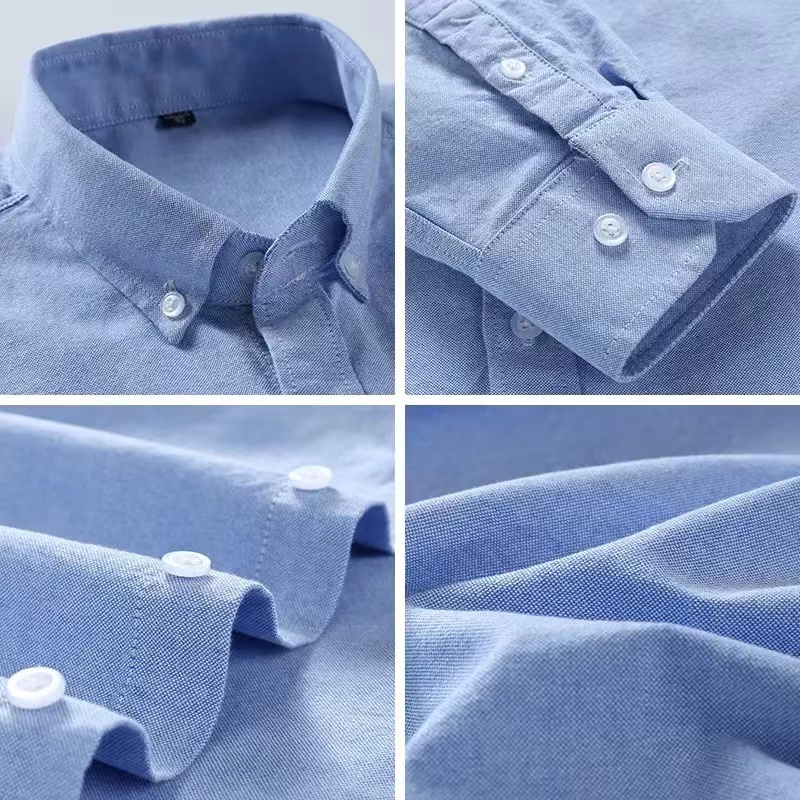S-6XL kemeja Oxford untuk pria - Oxford Cotton Casual Shirt Business ulasan dan harga