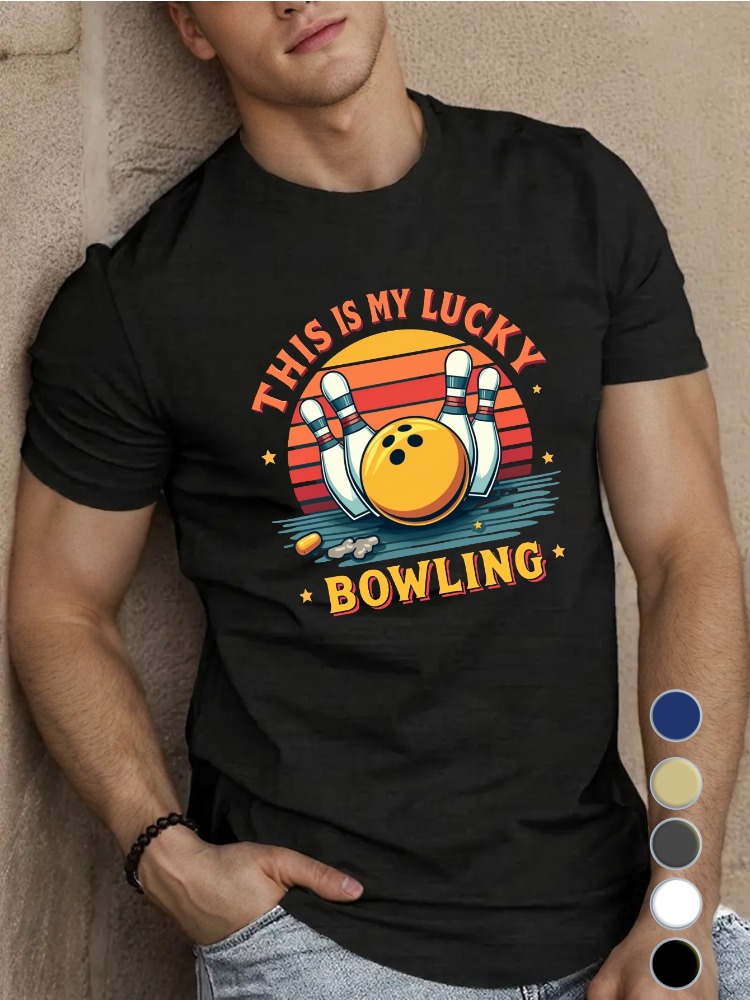 Kaos Katun Kerah Bulat Pria Bi - Short Sleeve Bowling Shirt Retro ulasan dan harga
