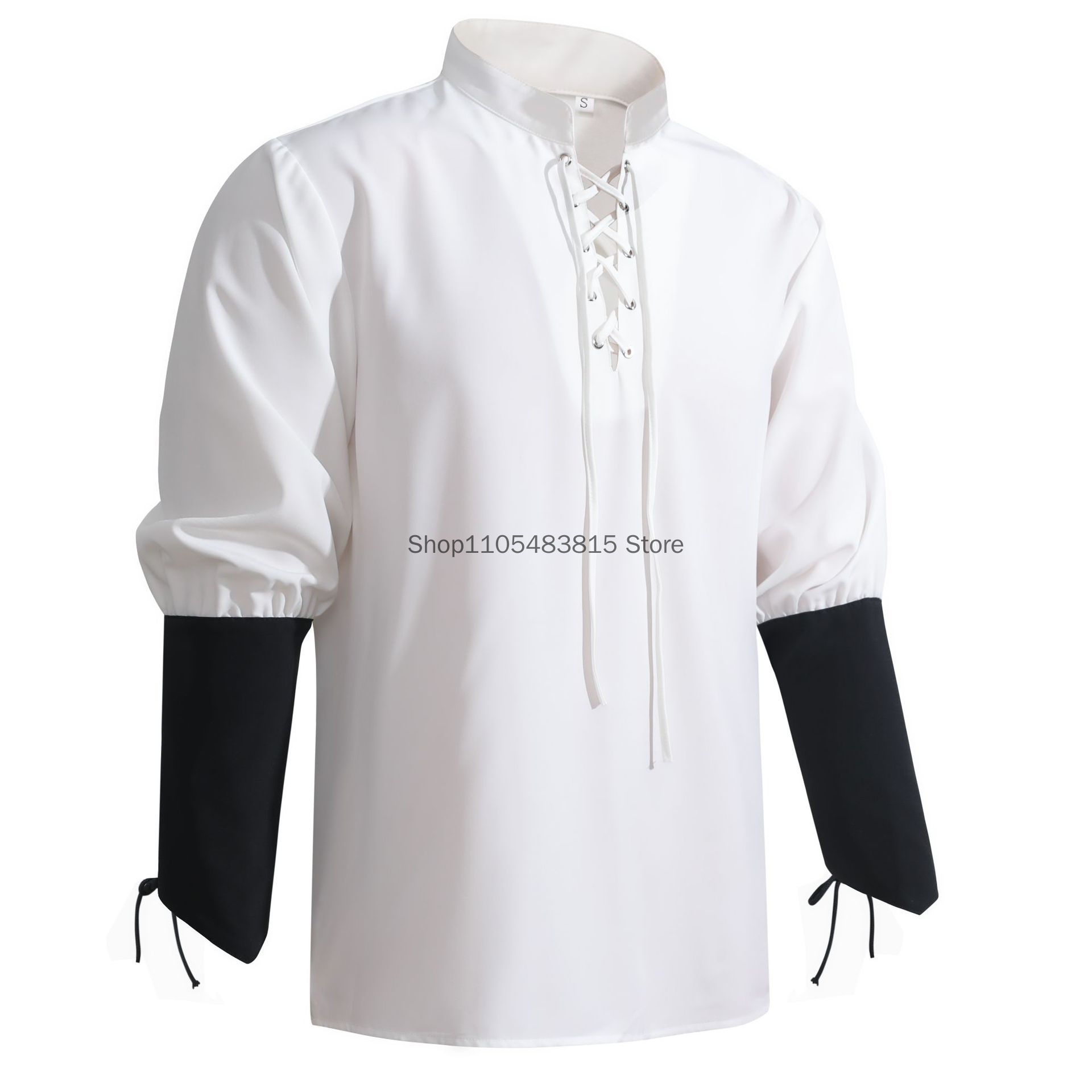 Kemeja Bajak Laut untuk Pria - - Medieval Gothic Lace Up Pirate Shirt ulasan dan harga