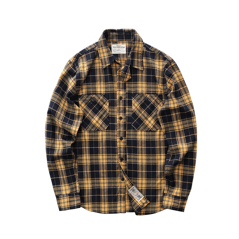 Kemeja Kargo Kotak-kotak Kerah - Flannel Plaid Shirt Heavy Weight ulasan dan harga