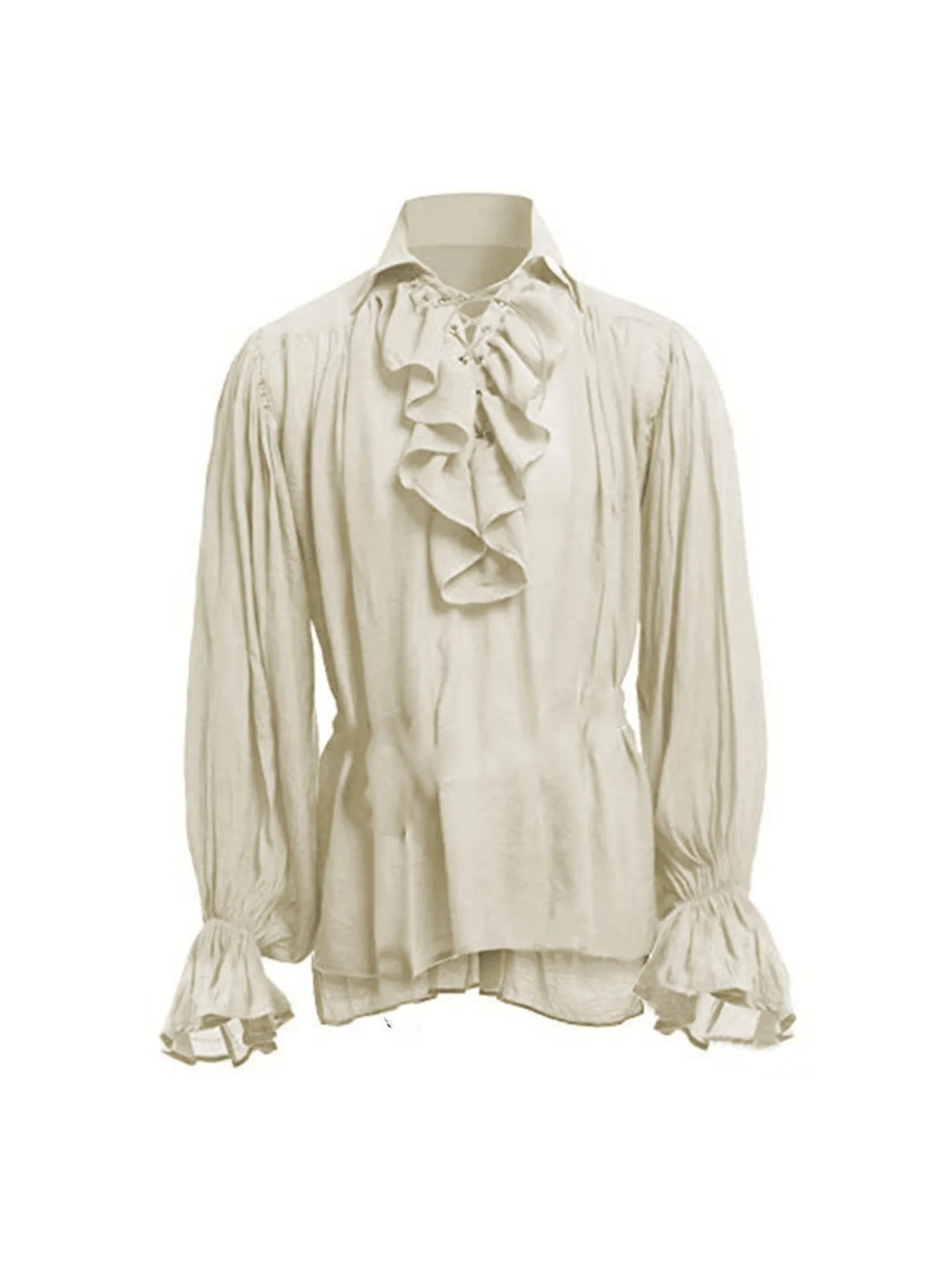Kemeja Bajak Laut Pria, Kemeja - Medieval Gothic Lace Up Pirate Shirt ulasan dan harga
