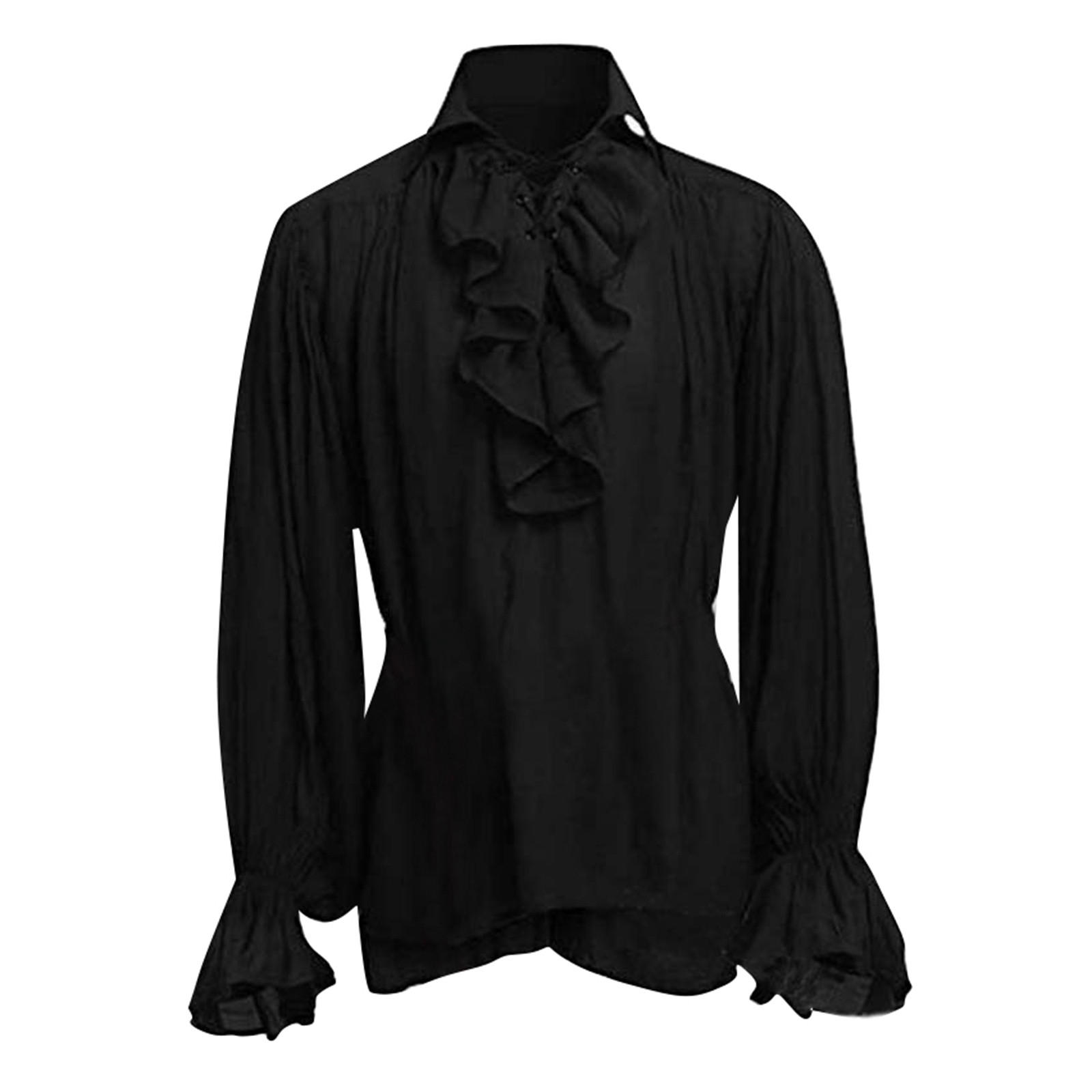 Kaus Bajak Laut Berenda Hallow - Medieval Gothic Lace Up Pirate Shirt ulasan dan harga