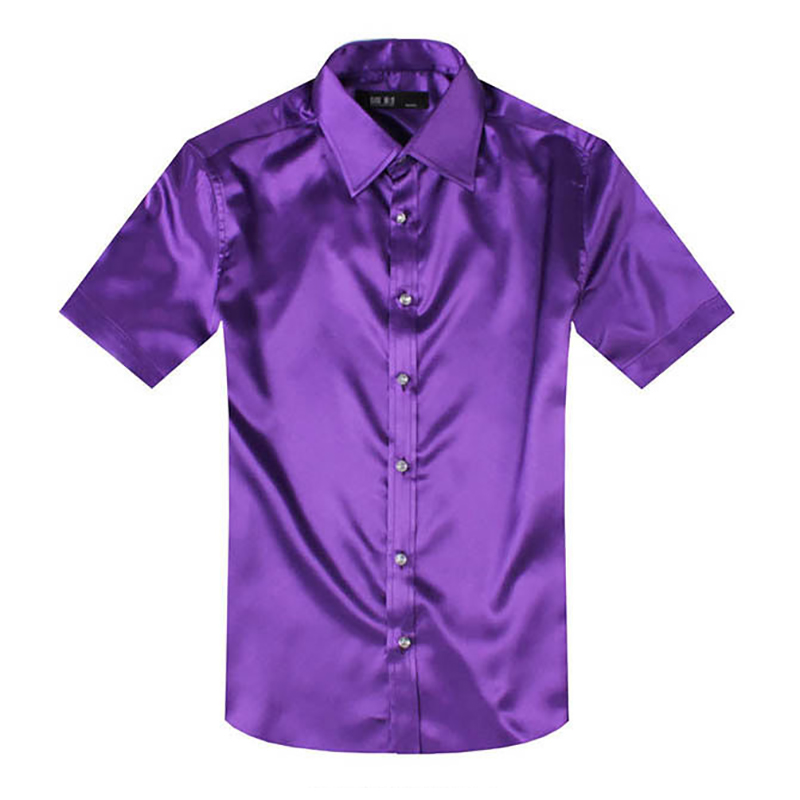 Kemeja Satin sutra pria, kaus  - Mens Satin Silk Dress Shirt ulasan dan harga
