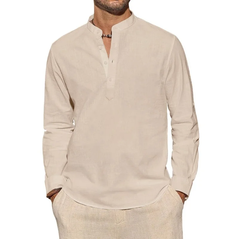 Kaos Lengan Panjang Pria Kasua - Mens Linen Shirt Long Sleeve ulasan dan harga