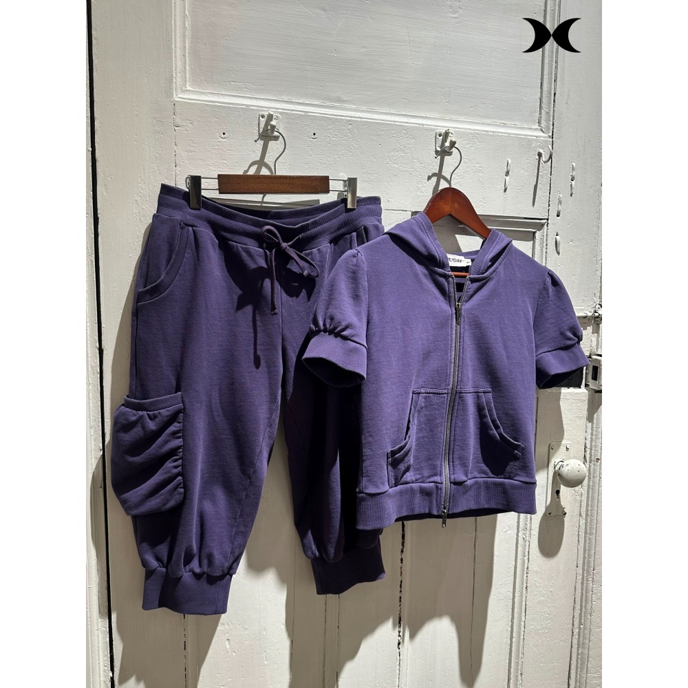 Setelan jaket hoodie pendek be - Suits ulasan dan harga