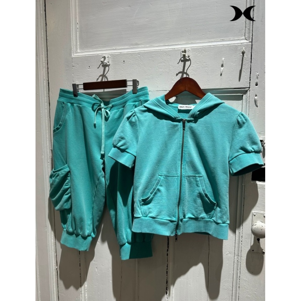 Setelan jaket hoodie pendek be - Suits ulasan dan harga