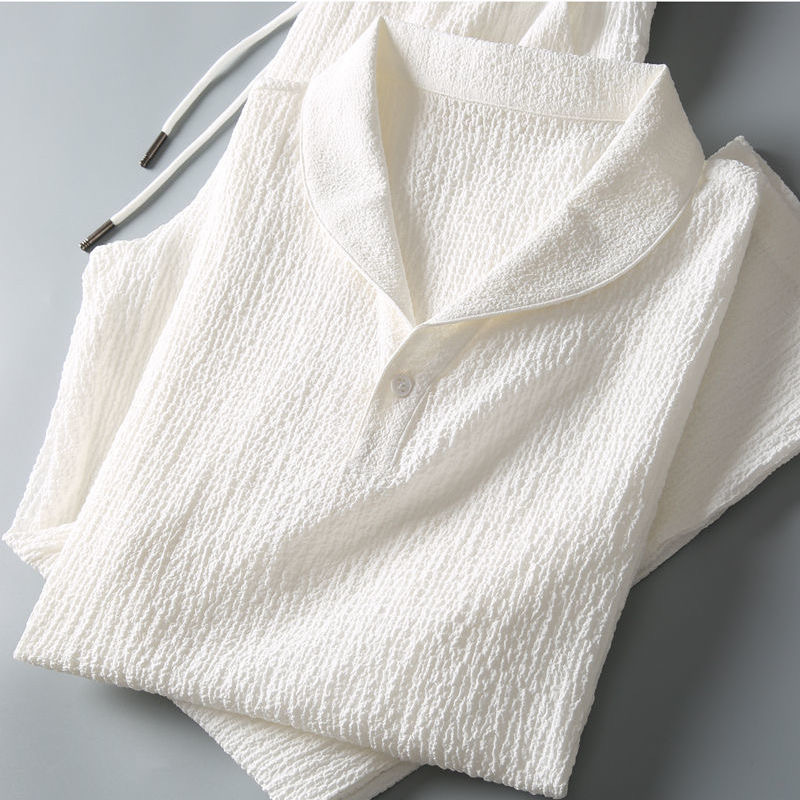 Setelan Linen Sutra Es Dua Pot - Mens Linen Shirt Long Sleeve ulasan dan harga