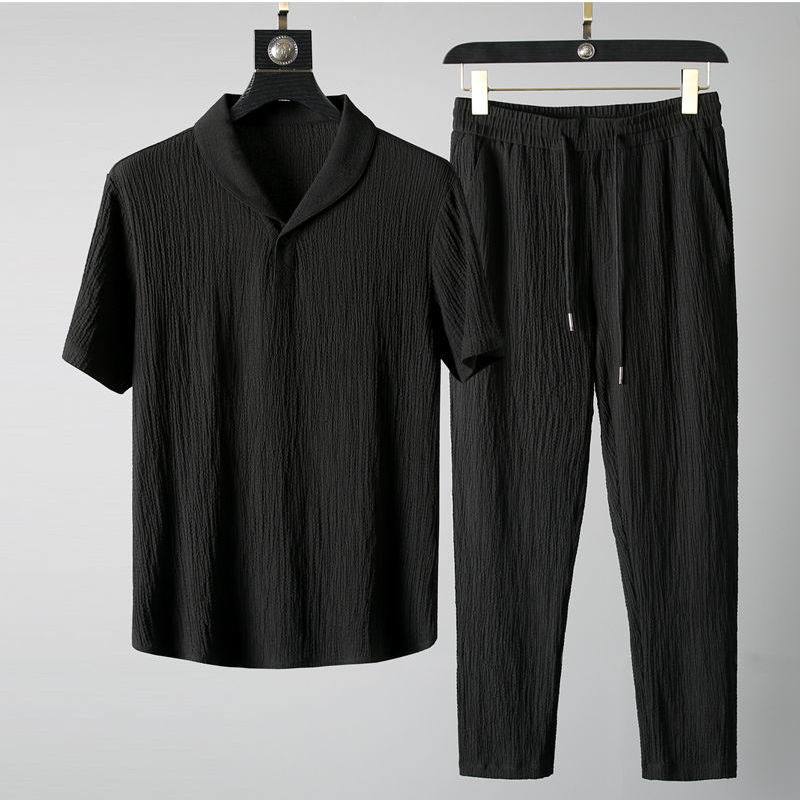 Setelan Linen Sutra Es Dua Pot - Mens Linen Shirt Long Sleeve ulasan dan harga