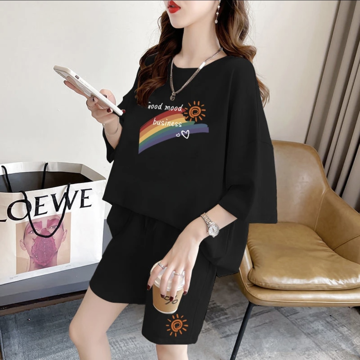 Set Celana Pendek Musim Panas  - T-Shirts ulasan dan harga