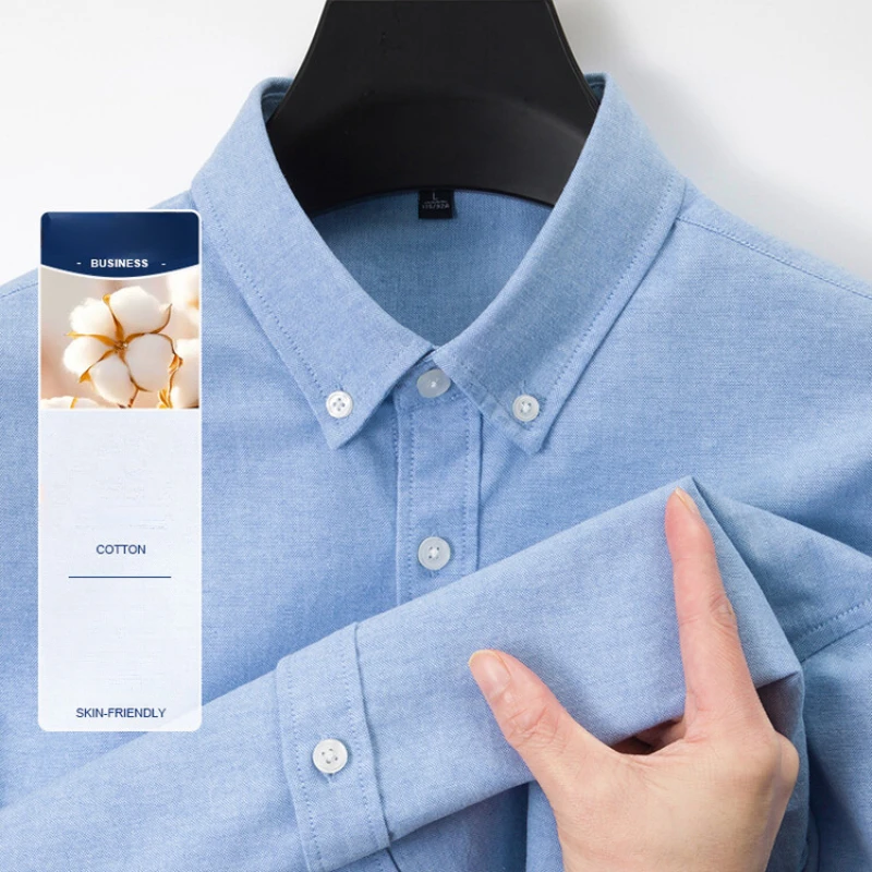 Kemeja Oxford Pria Baru 76% Ka - Oxford Cotton Casual Shirt Business ulasan dan harga